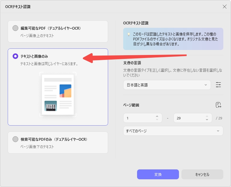 テキストと画像のみ