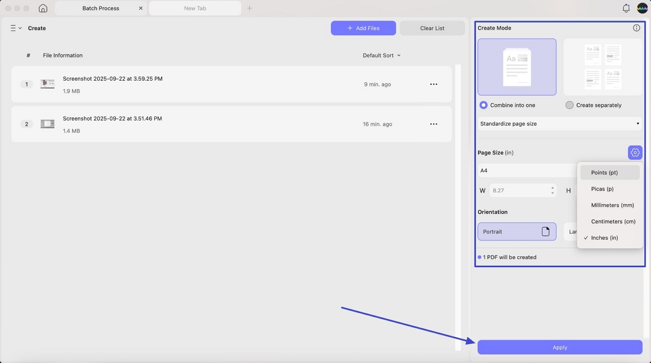 adjust setting and convert to pdf
