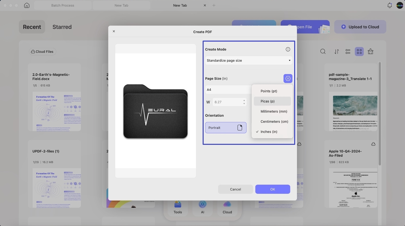 customize and create pdf in updf
