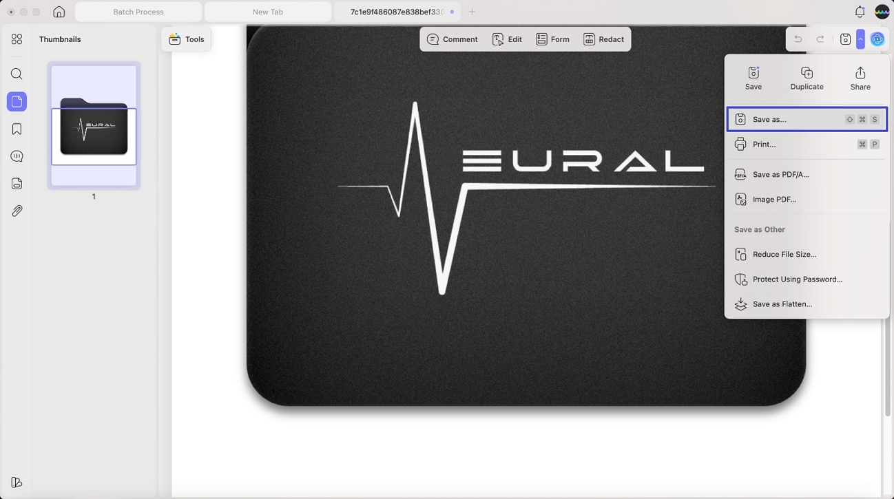 export converted pdf from updf