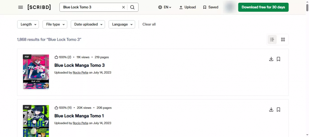 Scribd 下載漫畫 PDF