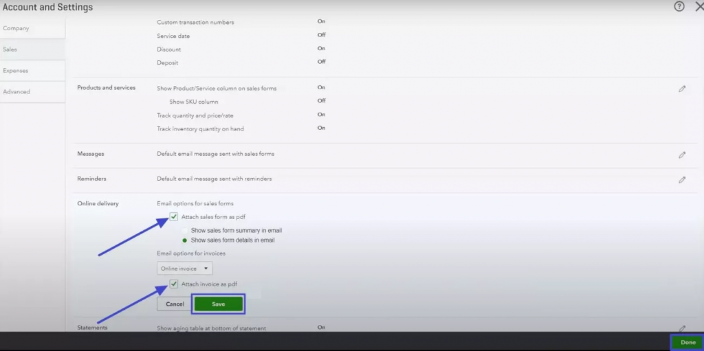 QuickBooks 發票轉PDF格式