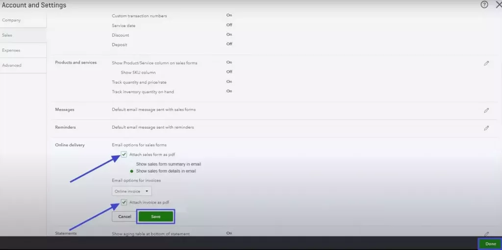 QuickBooks 發票轉PDF格式