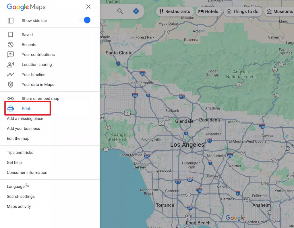 瀏覽器「列印」功能