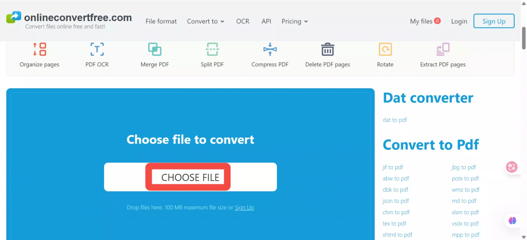 造訪OnlineConvertFree網站