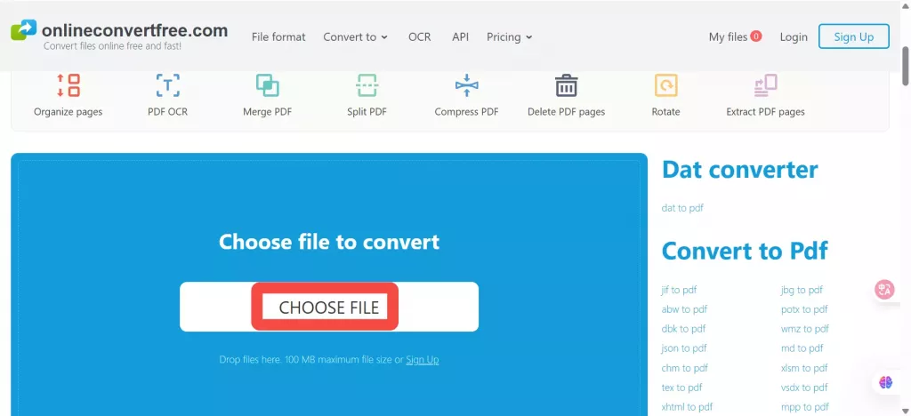 造訪OnlineConvertFree網站