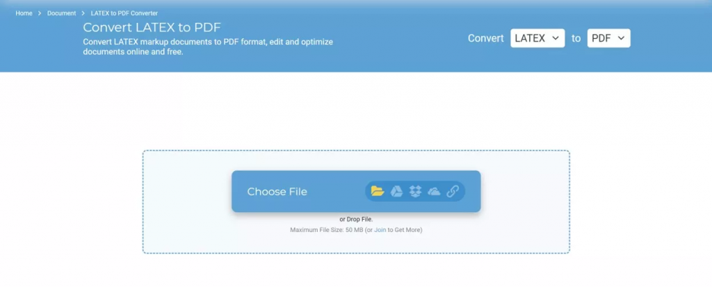 Vertopal 將 LaTeX 檔案轉換為 PDF