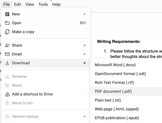 將 Google Sheets 另存為 PDF 文件