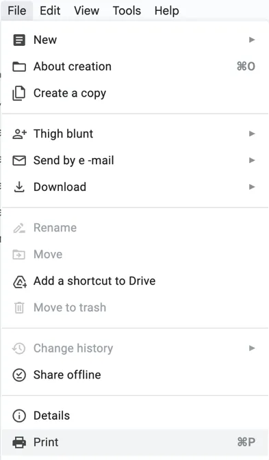 將 Google Sheets 列印為 PDF
