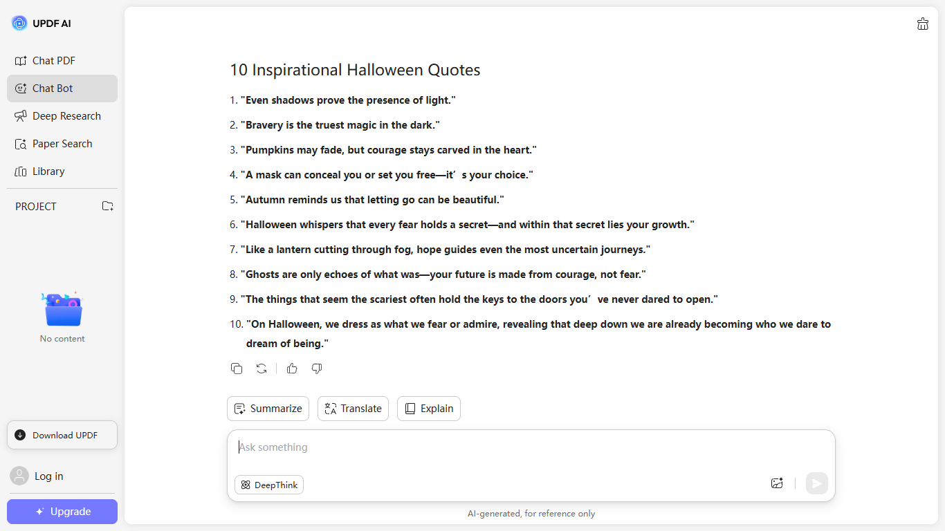 inspiring halloween quotes by updf ai online