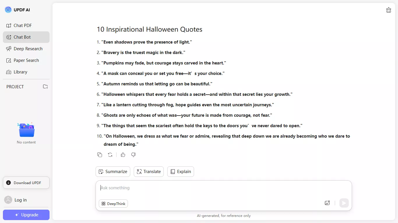 inspiring halloween quotes by updf ai online