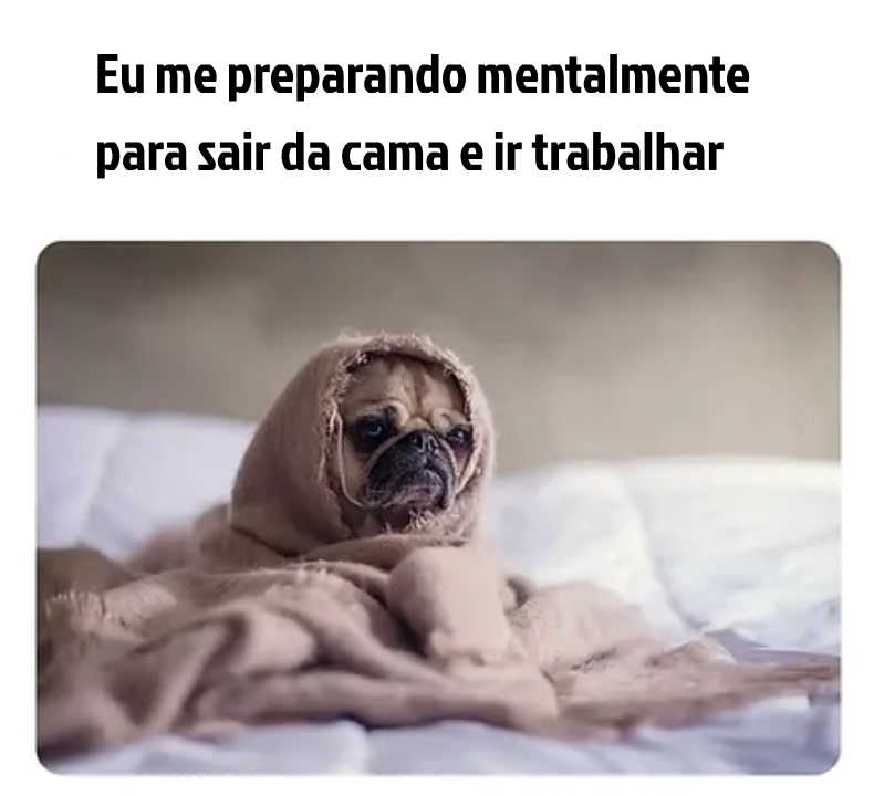 meme sobre manhã aconchegante de inverno e trabalho