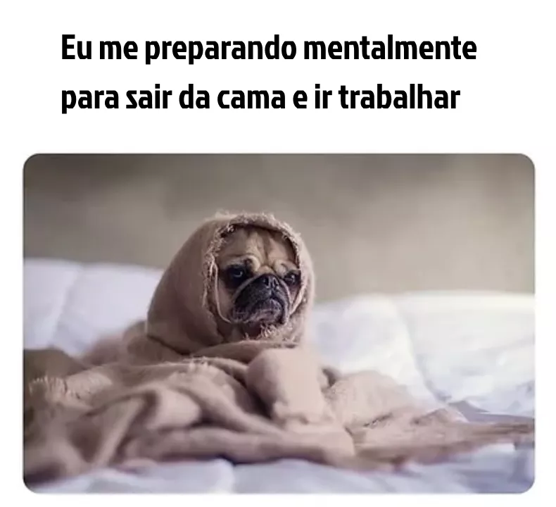 meme sobre manhã aconchegante de inverno e trabalho