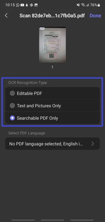 perform ocr scanned shopping content