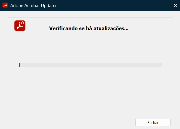 adobe acrobat updater
o erro acrobat raise without handler