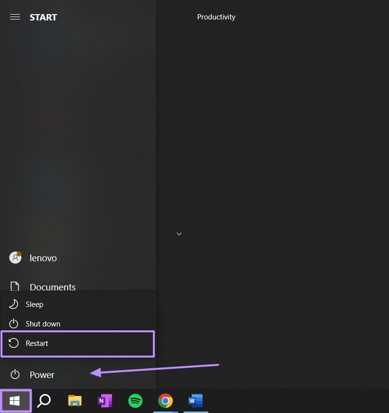 restart your operating system windows