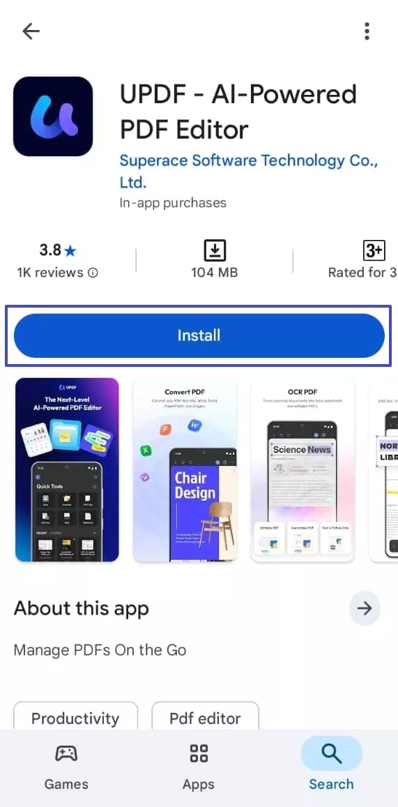 download updf app google play store