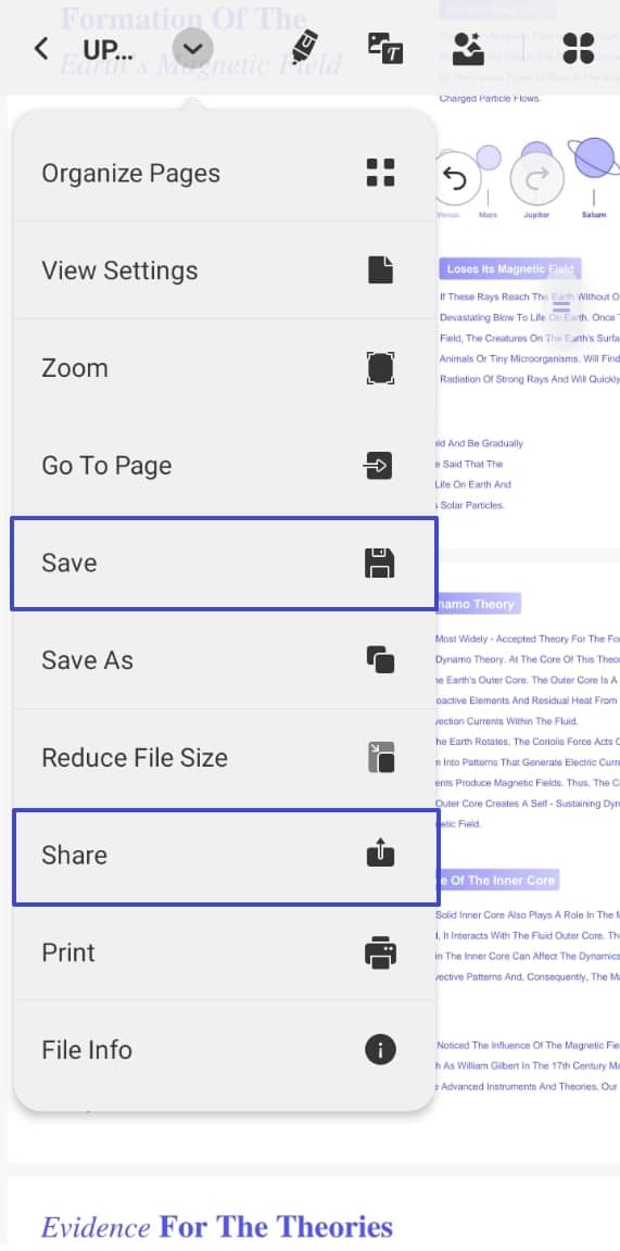 save and share pdf with updf
