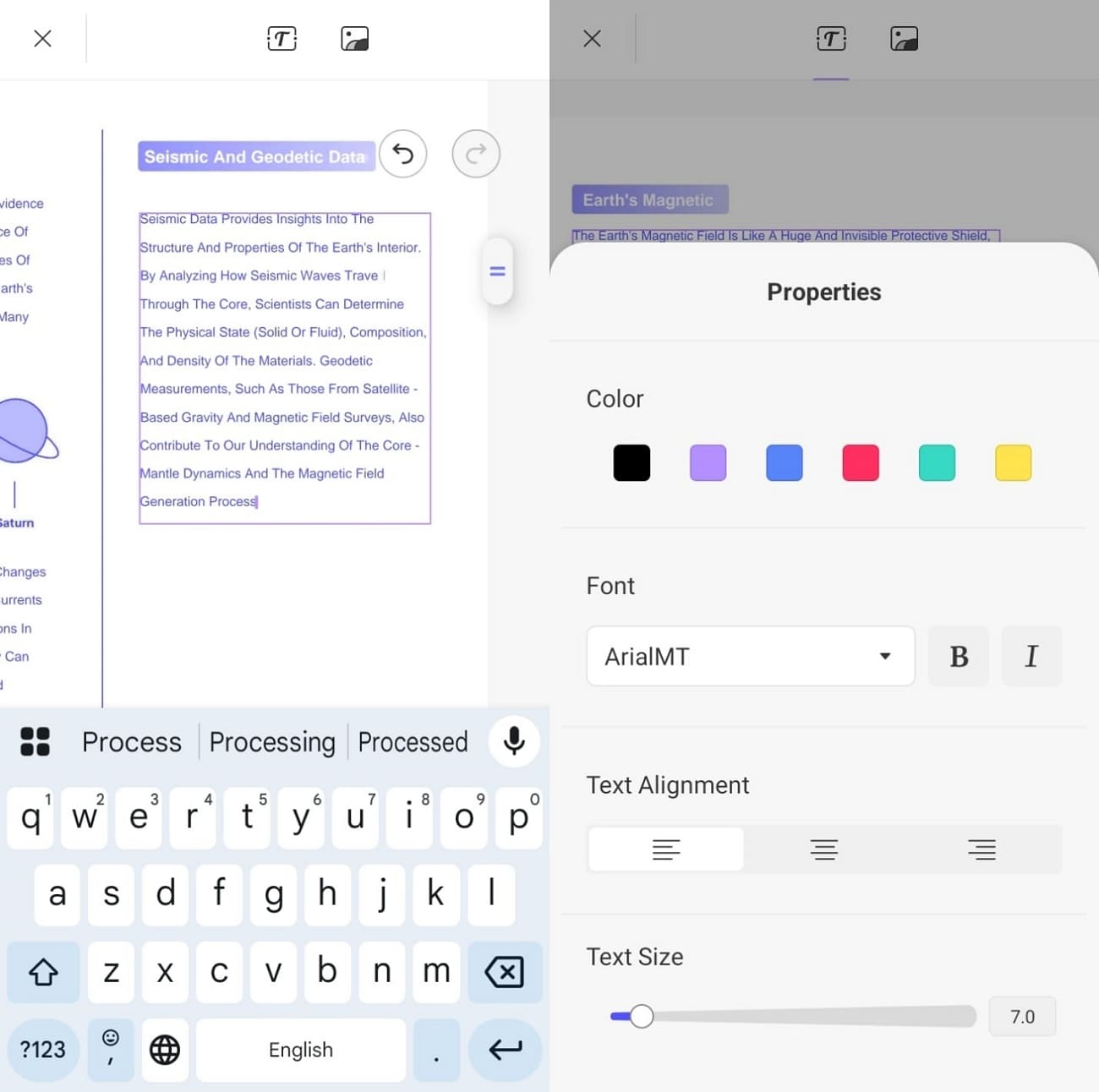 change text style and color updf