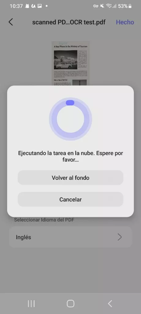 Guardar el archivo con OCR en UPDF Android
