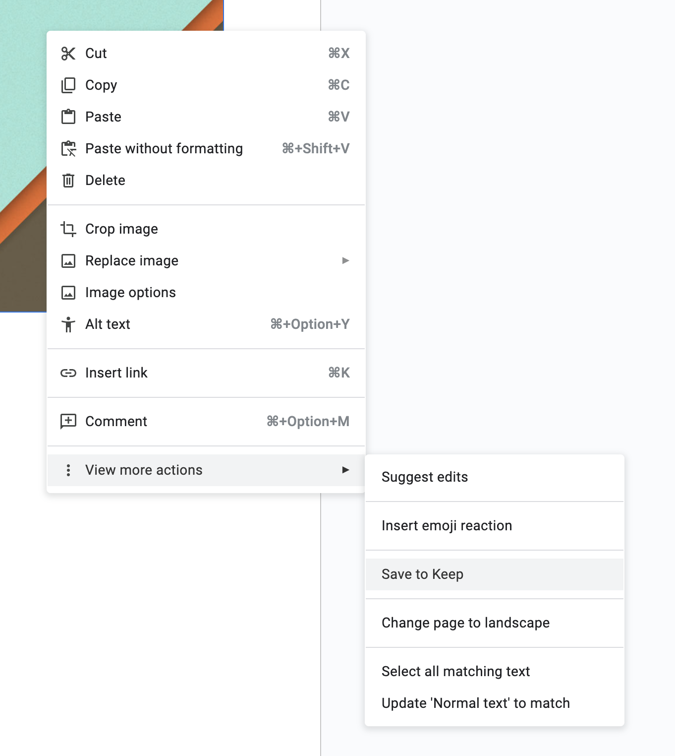 save to keep google docs