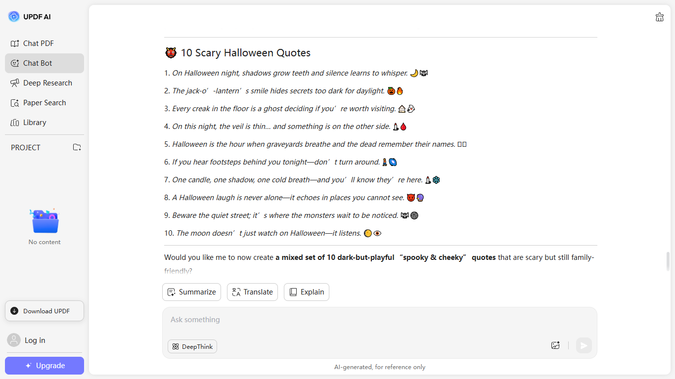 scary halloween quotes by updf ai online