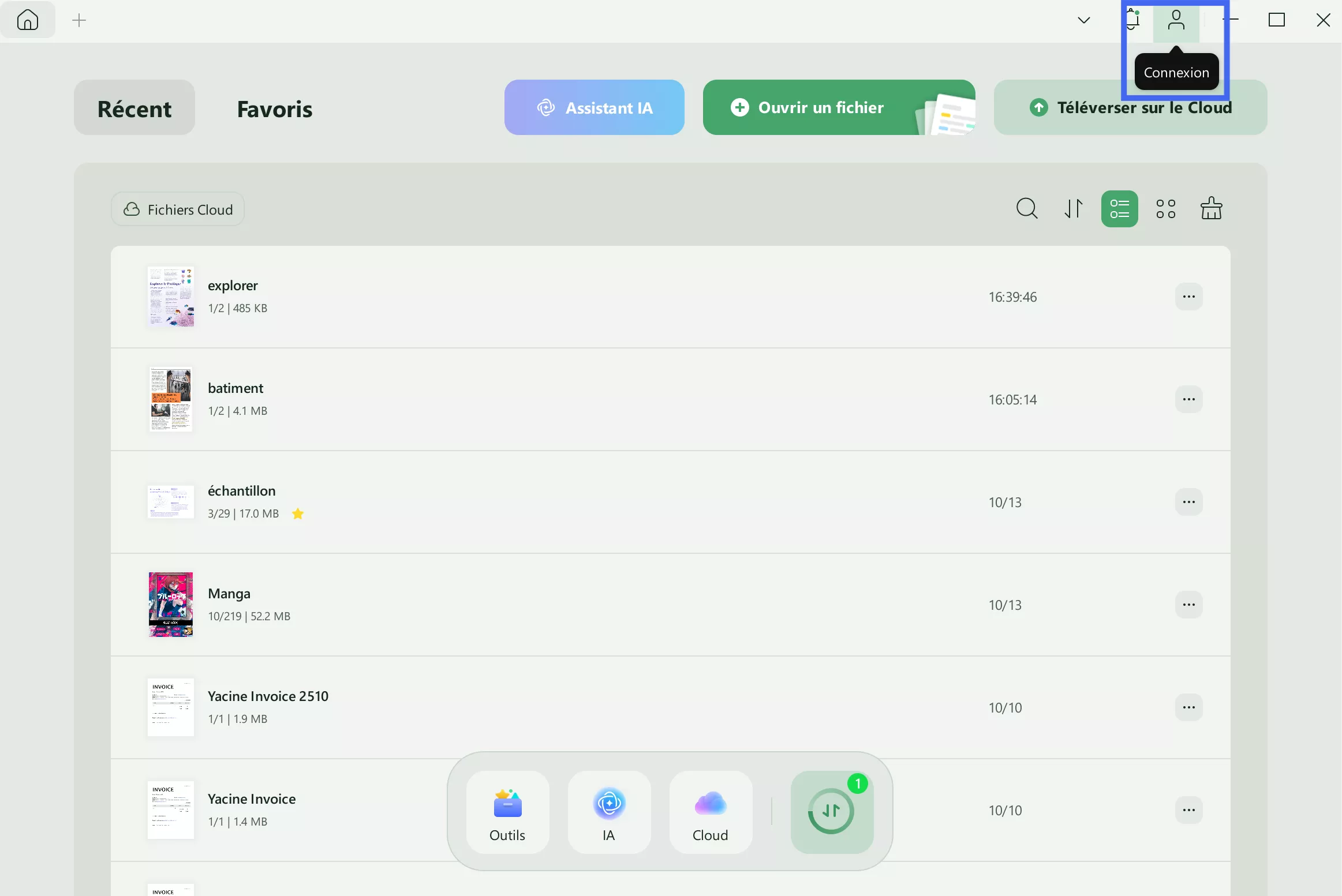 Cliquez sur « Se connecter » pour acheter updf