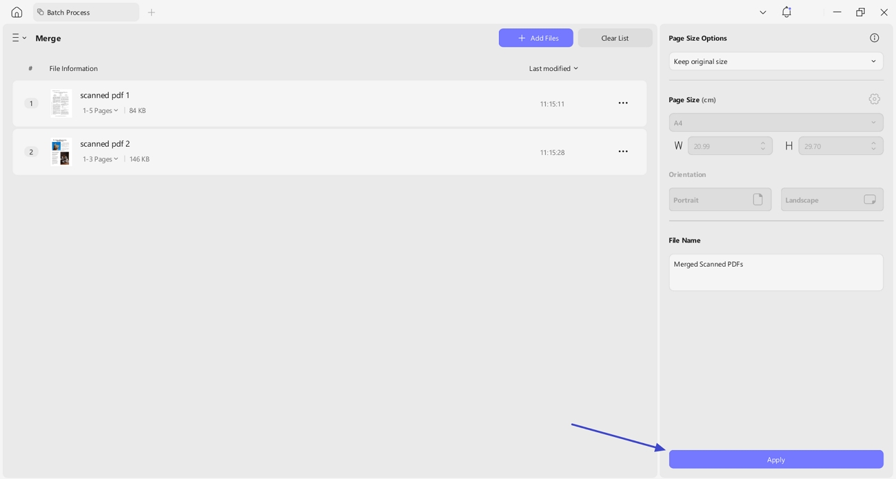 combine scanned pdf files