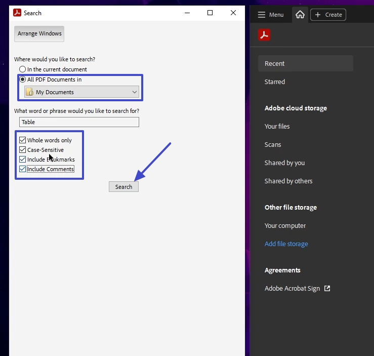 select file location search pdf file