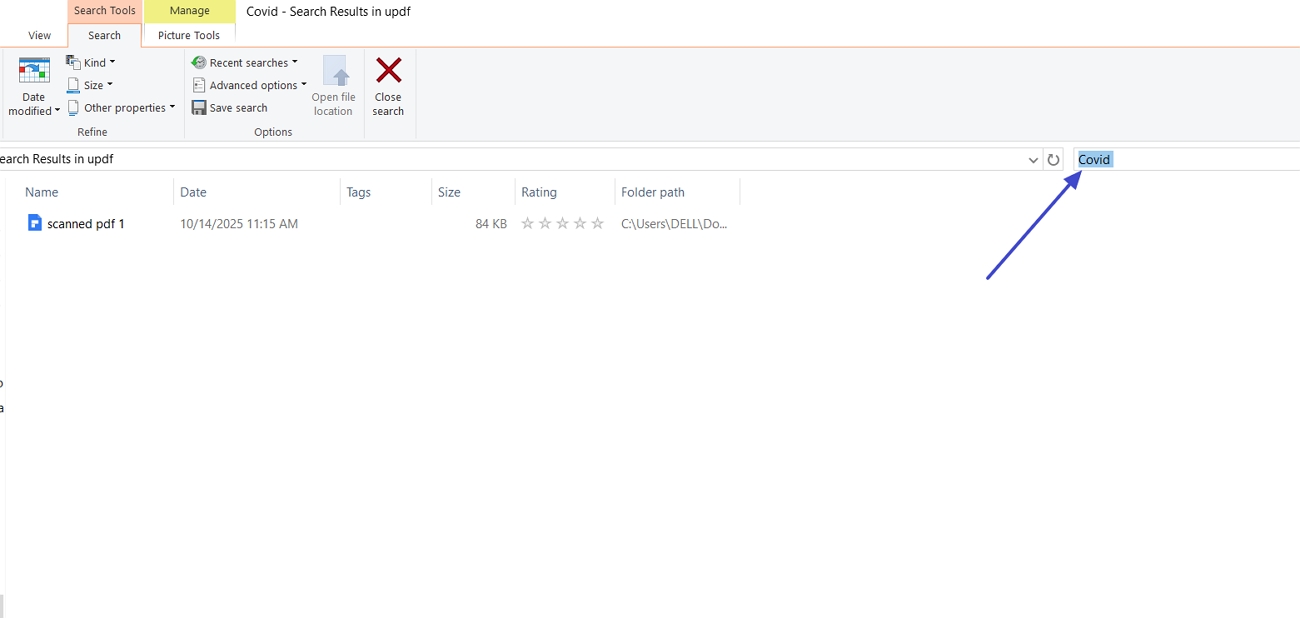find keyword in search bar