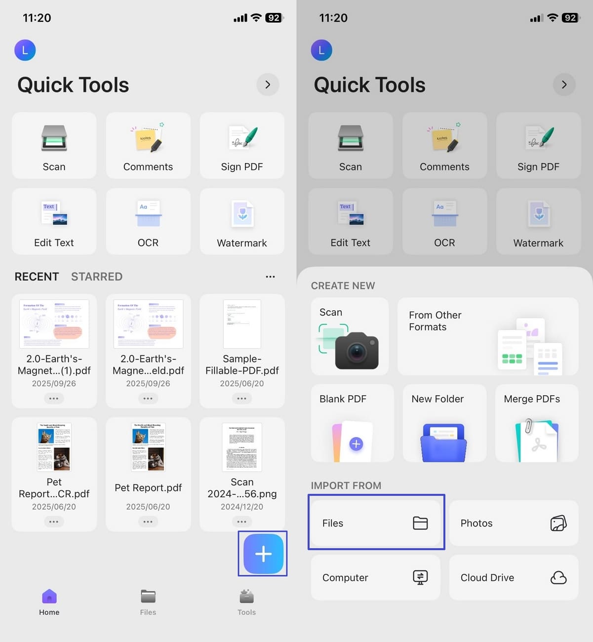 open pdf files updf ios app
