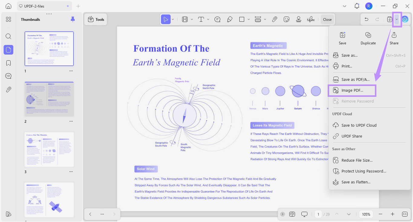 select image pdf updf windows