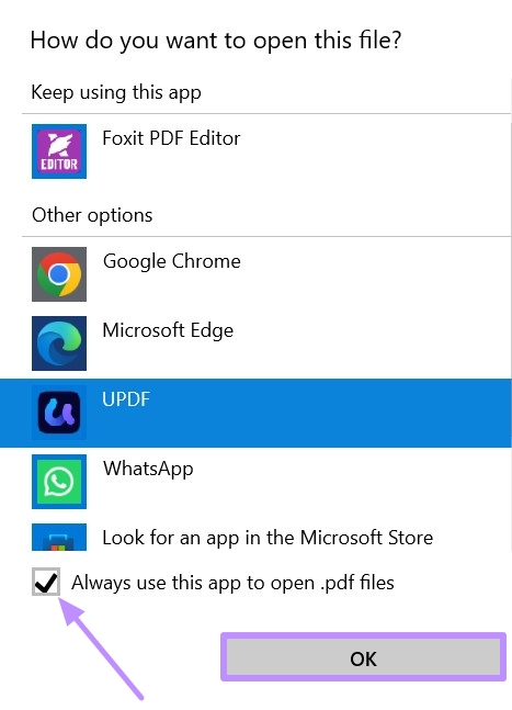 set default account windows for pdf