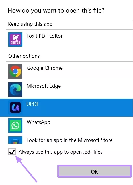 set default account windows for pdf
