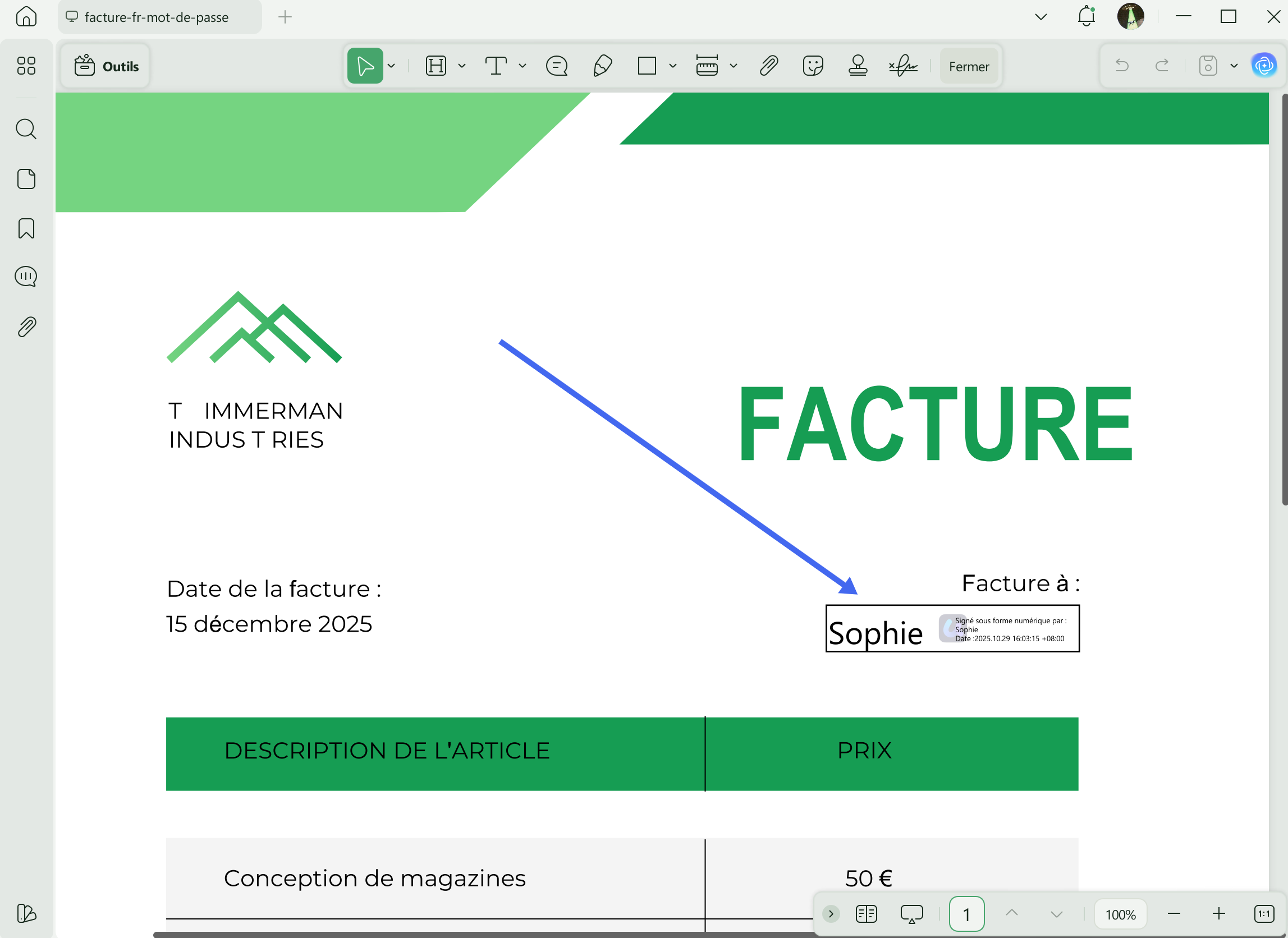 créer ou importer des fenêtres de signature updf