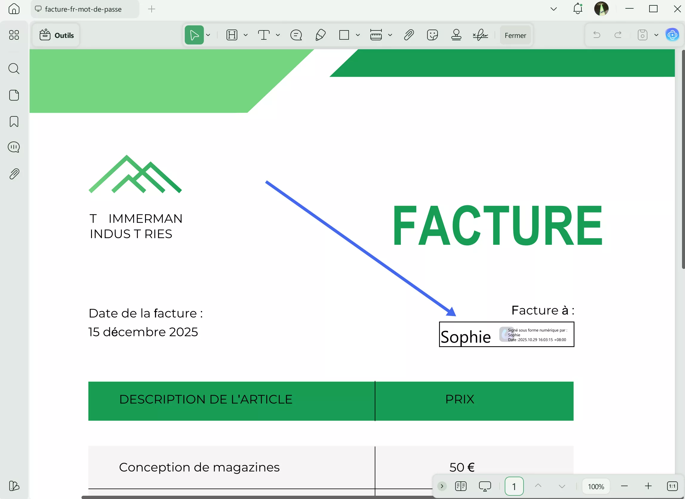 créer ou importer des fenêtres de signature updf