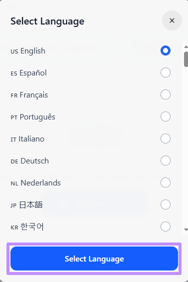 specify the target transcription language 1transcribe