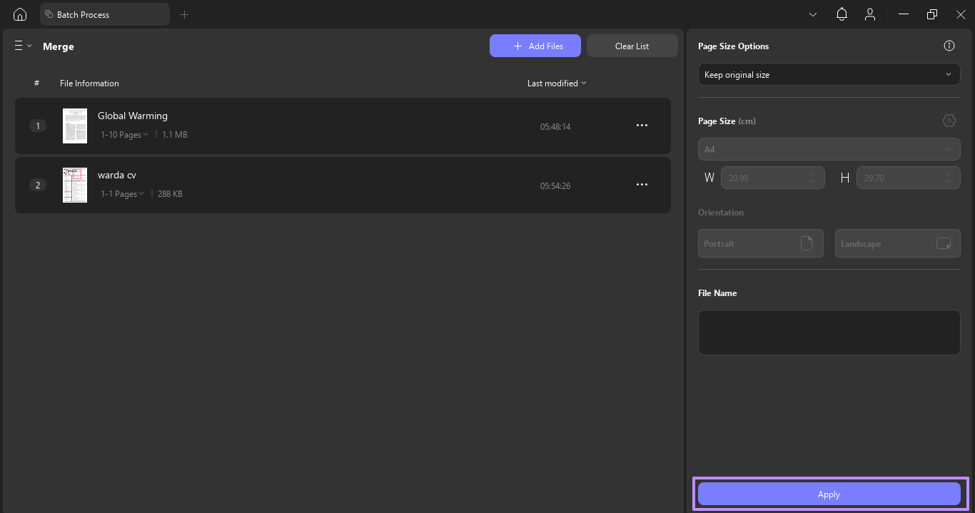 start the merge process updf windows