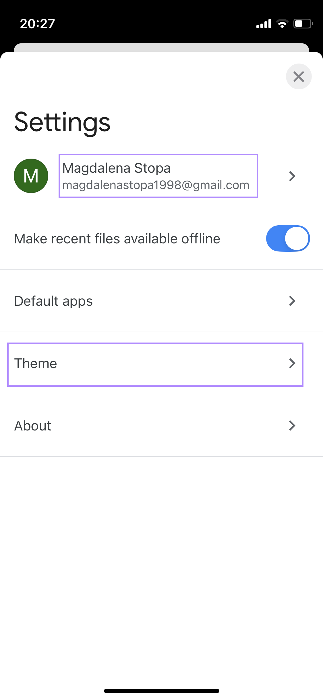 theme in google docs