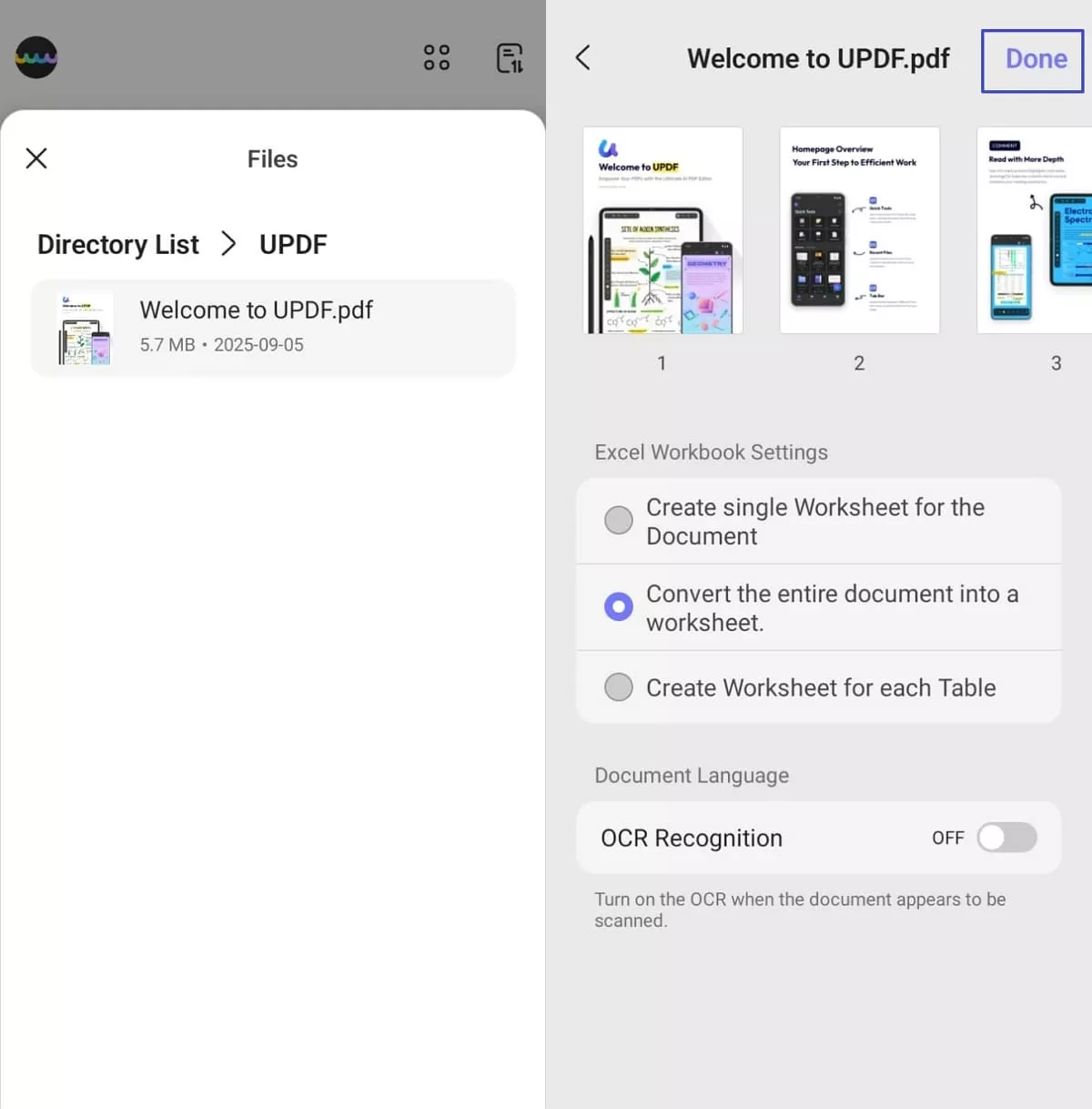 use updf mobile to convert pdf