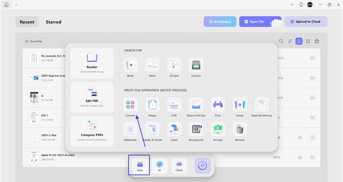 batch convert pdf tool in updf