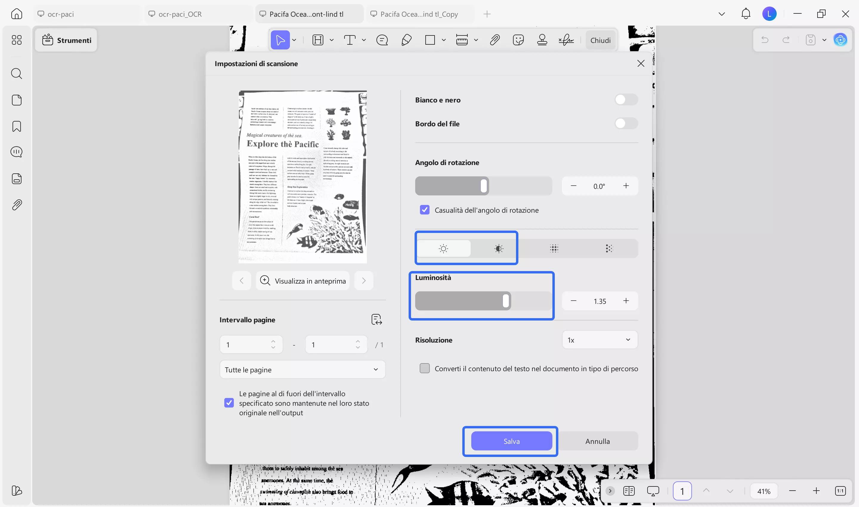 adjust pdf brightness and contrast
