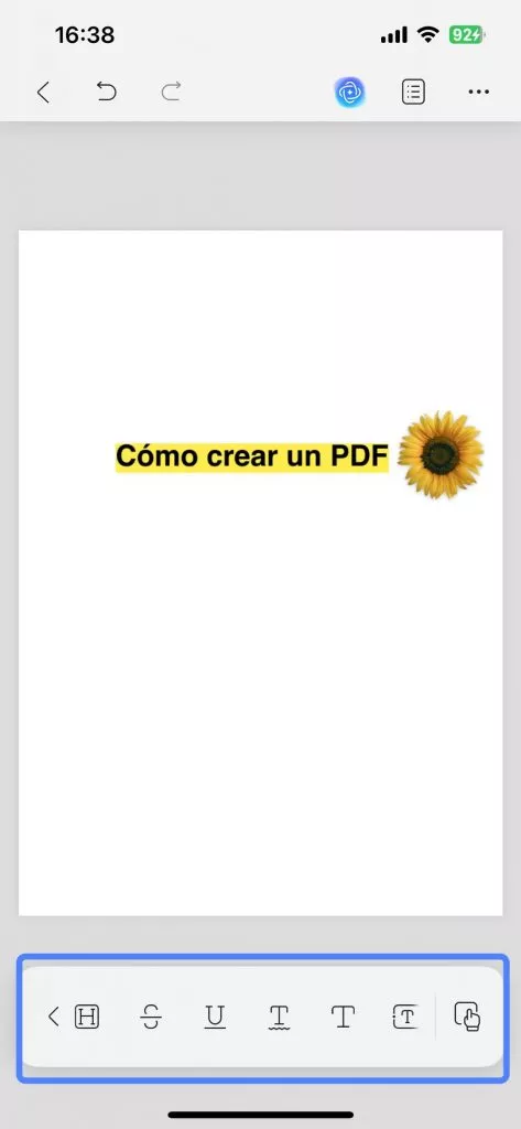 anotar PDF en blanco en UPDF