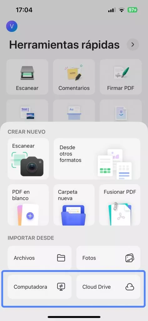  UPDF unidad en la nube del ordenador 