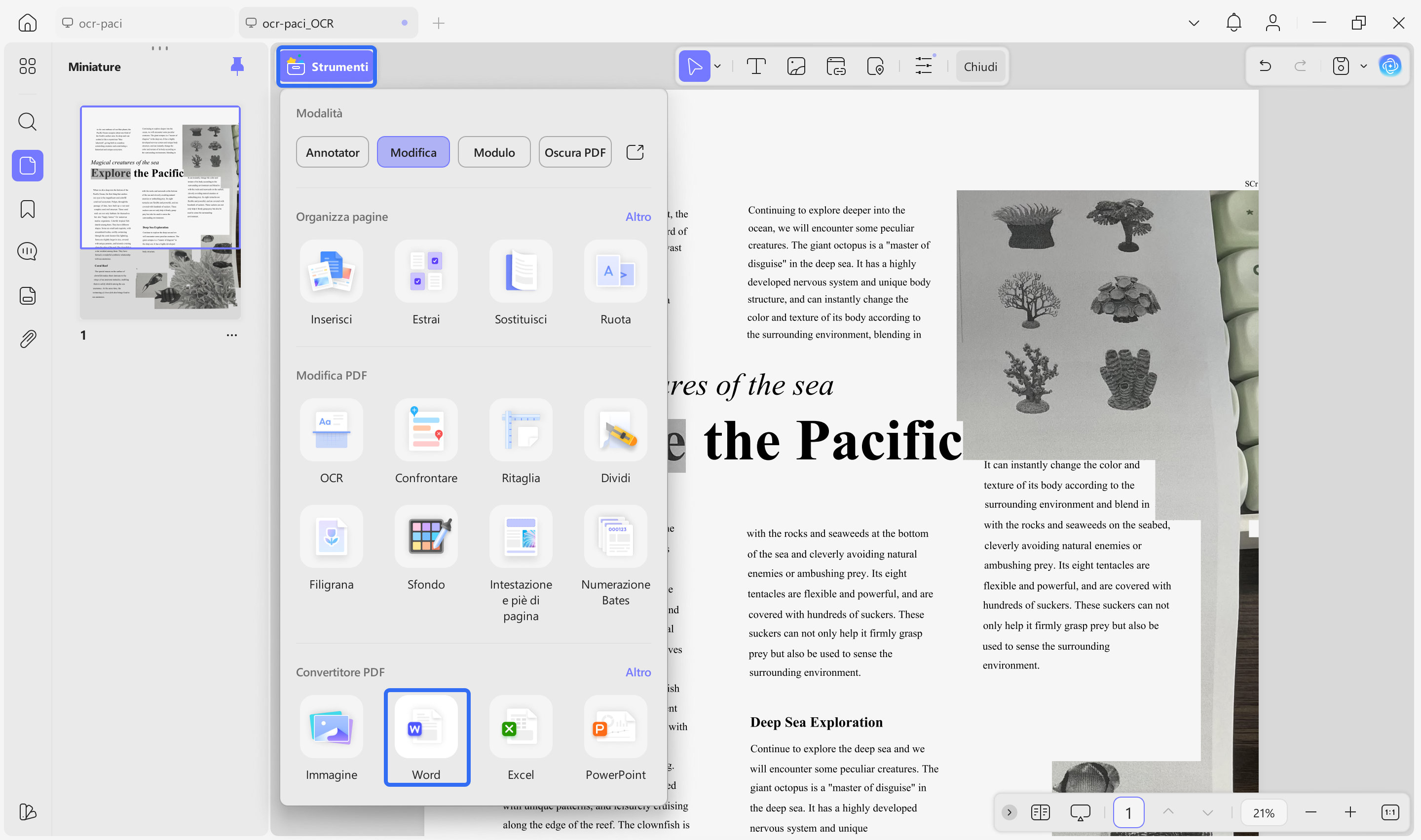 choose word under tools