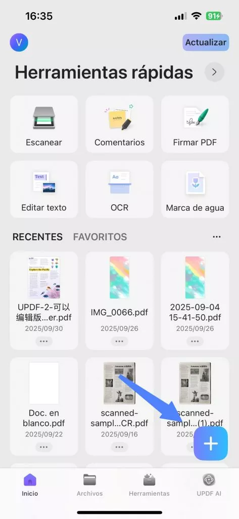  crear PDF en blanco en UPDF