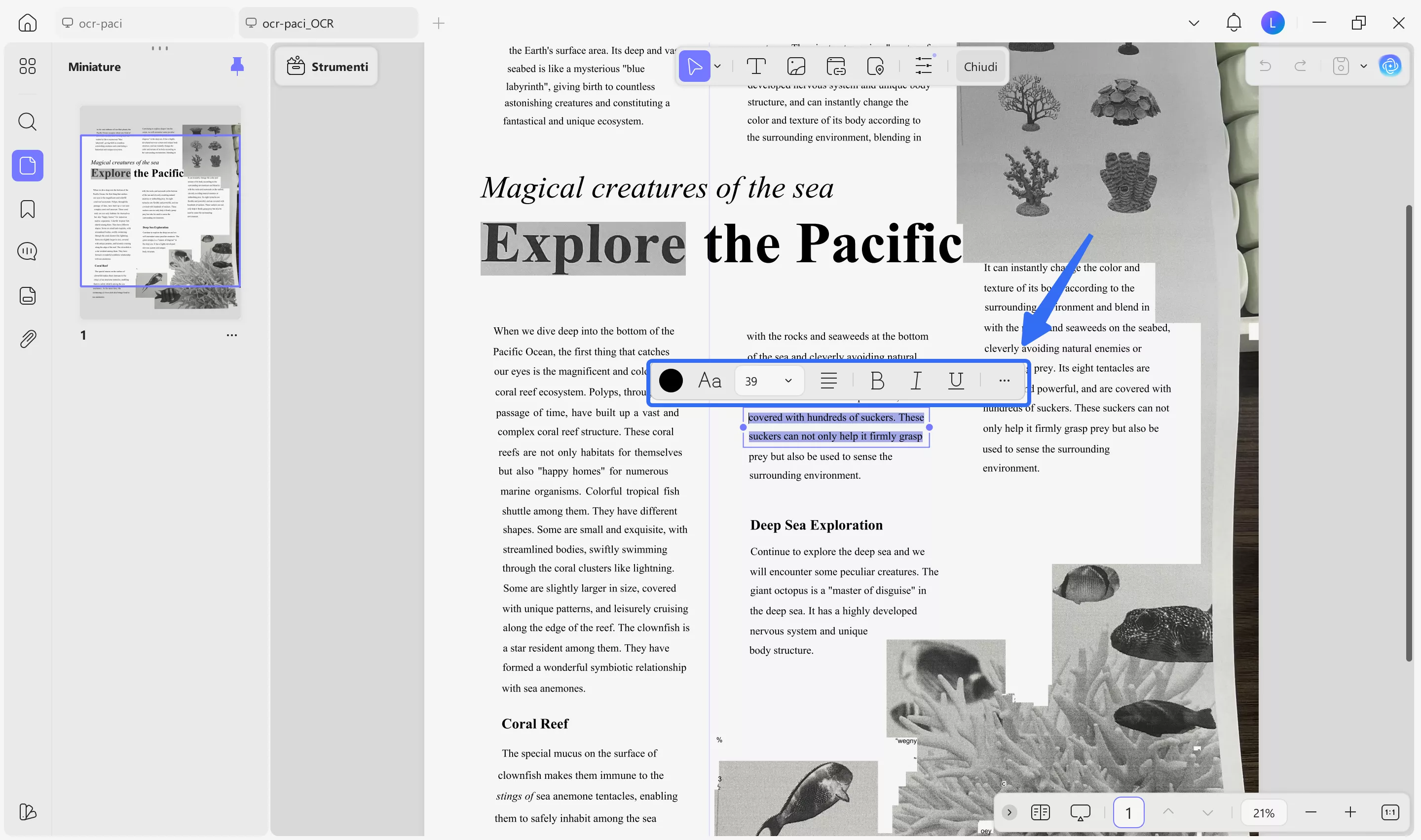 edit ocred text in updf 