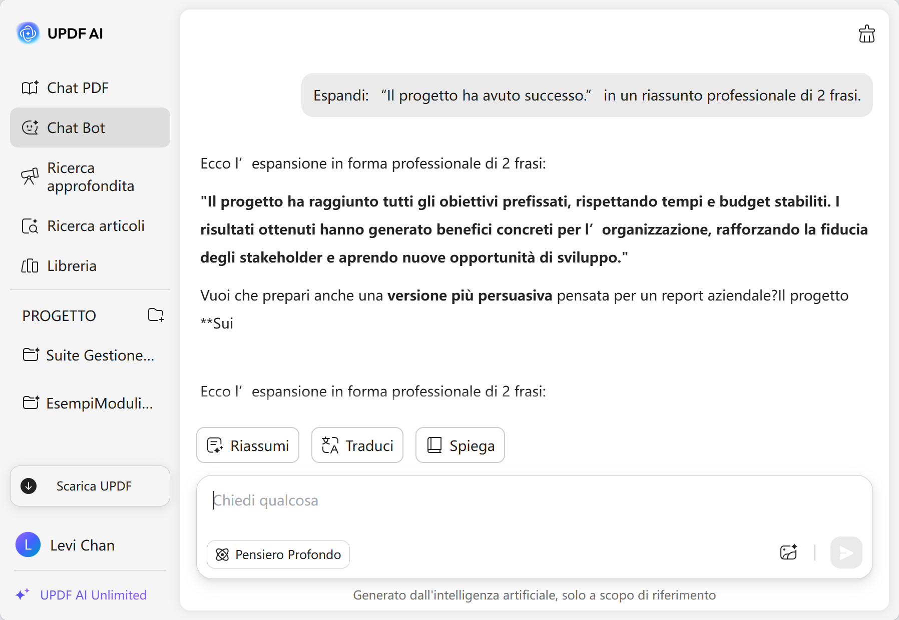 updf ai sentence expander
