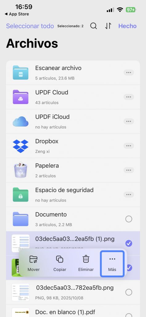 UPDF convertir varias fotos a PDF 