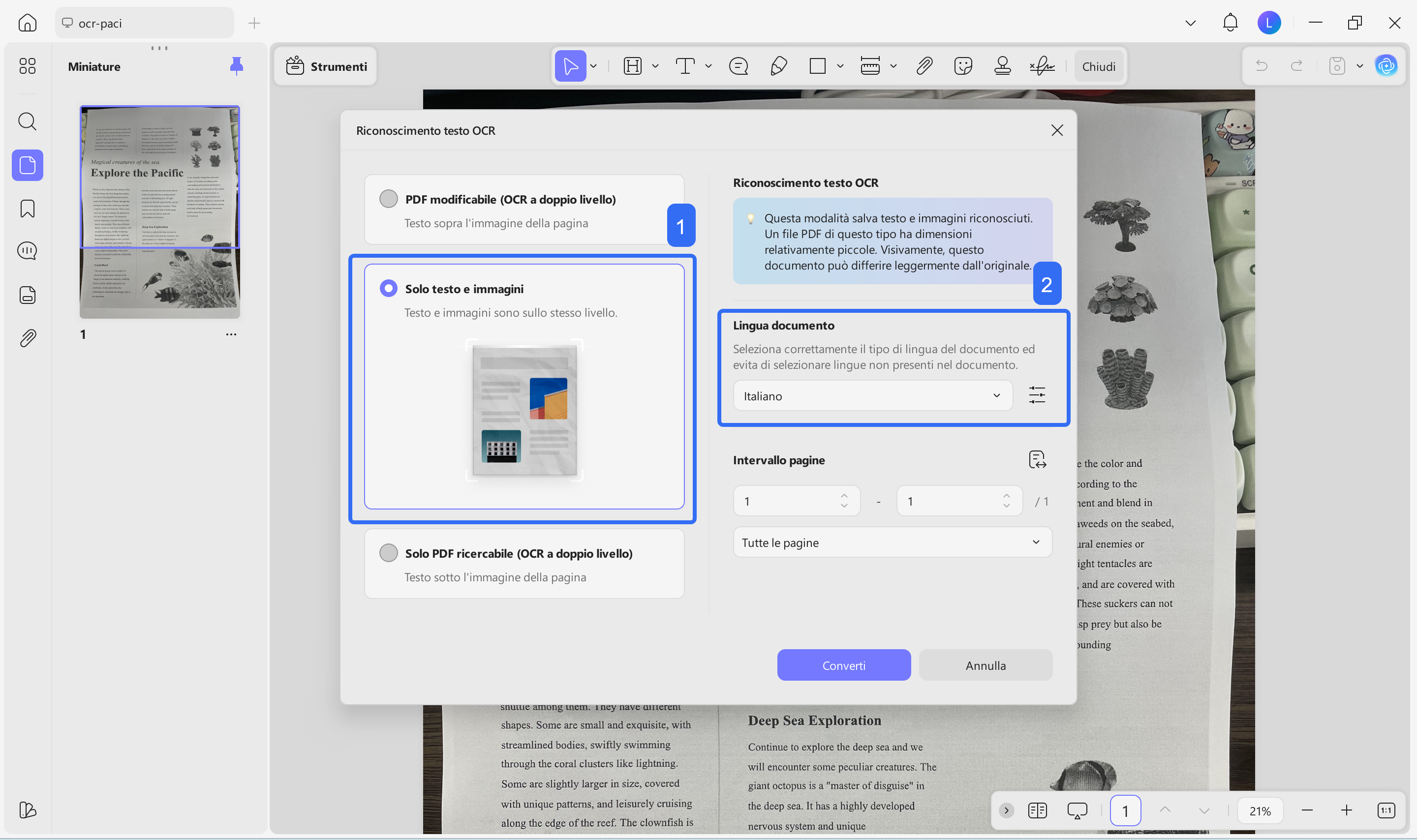 adjust ocr settings